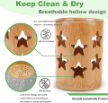 Bamboo toothbrush holder bamboo toothbrush accessories toothbrush pen makeup brush organizer biodegradable (Circular ).