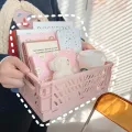 Mr.paper 6 Styles Plastic Stackable Foldable Stationary Holder Simple Cute Student Office Desktop Storage Stationery Organizer. 