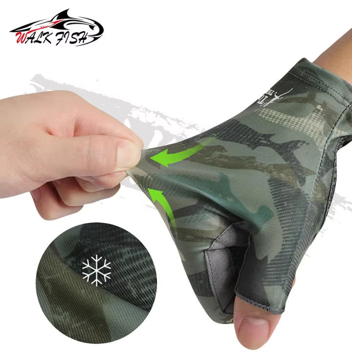 WALK%20FISH%201%20Pair%20Summer%20Fishing%20Gloves%20Half%20Finger%20Breathable%20Quick-drying%20Protection%20Profession%20Outdoor%20Sport%20Fishing%20Anti-slip%20-%20Image%205