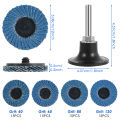 60Pcs  2 Inch Alumina Die Grinder Sanding Disc  Mini Flap Disc Set with 1/4 Inch Holder Flap Grinding Wheel Roll Lock Flap Wheel. 