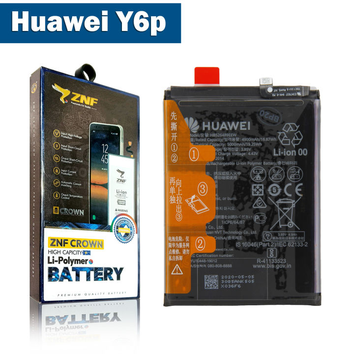 Huawei Y6p Battery Replacement ZNF Original High Capacity 5000mAh HB526489EEW For Y6p