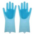 2 pieces dishwash silicon gloves (right hand and left hand) - Bartan dhone wala gloves - Reusable Silicone Magic Pair with Scrubber for Kitchen, Bathroom, Car, Pet and Multipurpose Cleaning and Washing - Magic Reusable Silicone Gloves with Wash Scrubber,. 