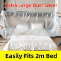 3Pcs Transparent Disposable Bed Dust Cover Waterproof Elastic Edges Sofa Protective Film Easy Application Full Wrap.