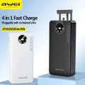 Awei P134K 4 in 1 Portable Power Bank 20000mAh With Type-C/Lightning/Micro Cable Powerbank For iOS&Android. 