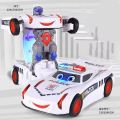 Children's Transformer Robot Car Toys Fun Electric Transformer Police Car Lights Car Robot Racing Toys 1-6 Years Old Boys Toys. 