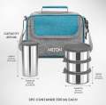 MILTON Daily Meal Lunch Box with Unisex Bag, 3 Stainless Steel Containers 300 ml Each & Tumbler 400 ml, Leak-Proof Tiffin for Office, College, Picnic. 