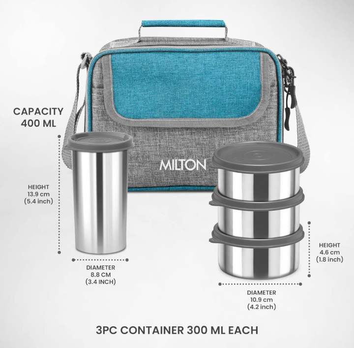 MILTON%20Daily%20Meal%20Lunch%20Box%20with%20Unisex%20Bag,%203%20Stainless%20Steel%20Containers%20300%20ml%20Each%20&%20Tumbler%20400%20ml,%20Leak-Proof%20Tiffin%20for%20Office,%20College,%20Picnic%20-%20Image%206