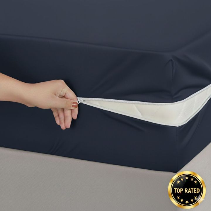 100% Waterproof Mattress Zipper Cover – Dustproof & Washable | Full Enclosure Protection