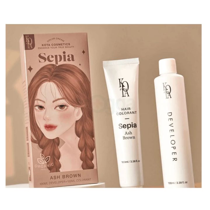 Kota%20Cosmetics%20Hair%20Color%20Cream%20Sepia%20-%20Ash%20Brown%20-%20Image%203