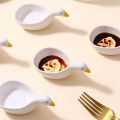 A lovely and cute swan shape ceramic seasoning dish, 40ml, soy sauce dish, chili dish, mustard dish, ketchup, salad sauce dish. 