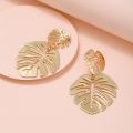 Bohemian Hollow Exaggerated Leaf Dangle Drop Earring For Women Lady Geometric Gold-color Tropical Plant Female Jewelry New .