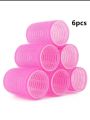 Pack of 6 Cling Hair Rollers & Curlers plastic(Medium). 