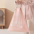 50/100pcs Extra Thick Pink Drawstring Trash Bags - Portable Durable Trash Bags for Kitchen, Bathroom, Bedroom and Living Room.