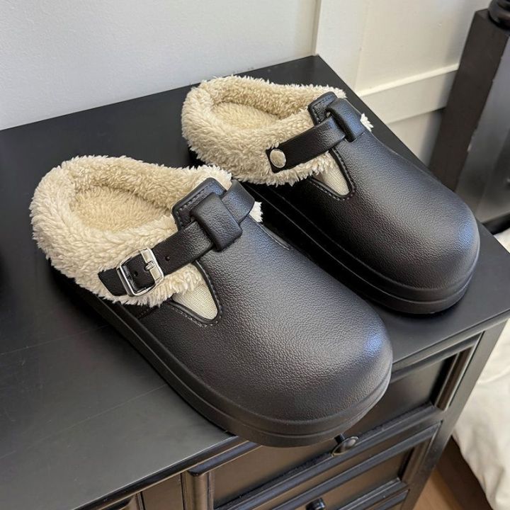 Waterproof%20Eva%20Furry%20Mules%20Slippers%20Women%202025%20Winter%20Metal%20Buckle%20Warm%20Plush%20Slippers%20Soft%20Thick%20Bottom%20Non%20Slip%20Indoor%20Slides%20-%20Image%207
