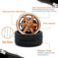 Kicarmod 1/64 Model Car ABS Wheels with Tire Brake Disc Metal Rims Diameter 10mm Refitting Parts For Model Car.