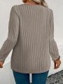 Plus Size Elegant Casual Woman T-Shirt Fashion Loose T-Shirt Woman Temperament Long sleeve T-Shirt Holiday Weekend. 