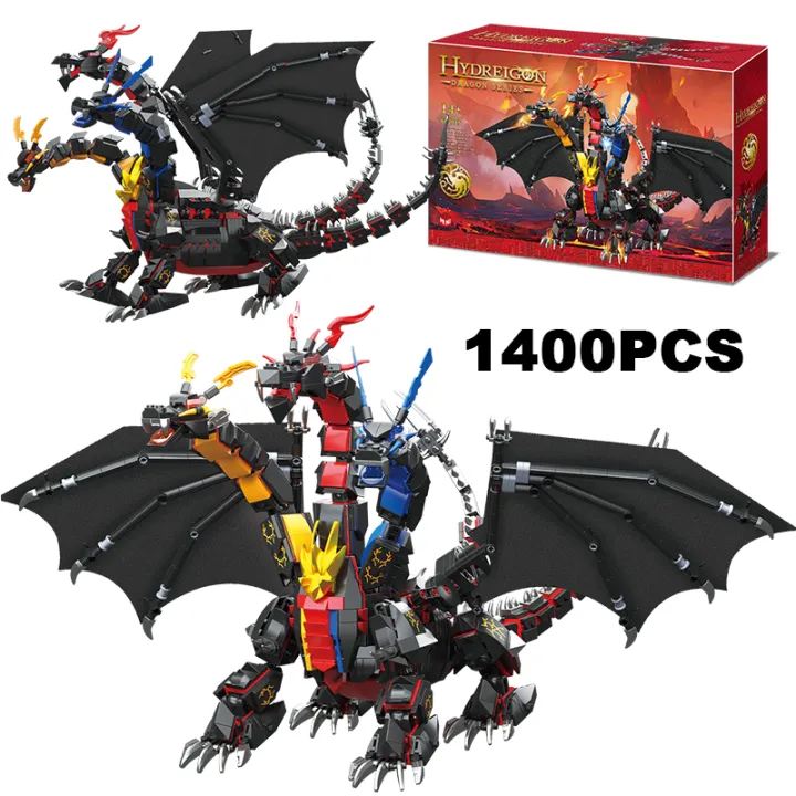 Creative 1400PCS Game Character Hydreigon Dragon Building Blocks Three ...