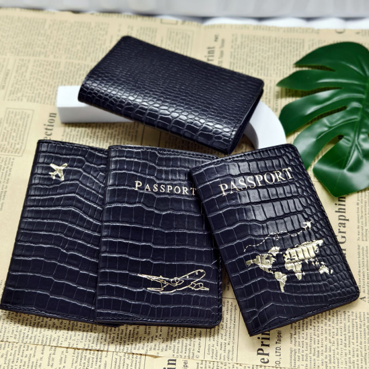 Crocodile Pattern Passport Cover Case Holder Wallet Card Holder Fashion Travel Accessories For Flight for Women or Men
