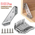 5/10/20/pcs Thickened Stainless Steel Corner Angle Code 90 Degrees Right Angle Fixed Bracket Furniture Connectors for Furniture.