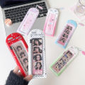 Girl Transparent Hollow Out Life Four Grid Card Holder Bag Pendant Display Card Case Photobooth Card Sleeve.