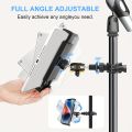 M3 4.7"-13.5" Tablet and phone holder for Microphone Stand with 360-Degree Rotable Swivel Mount for Music Sheet/Live Streaming.