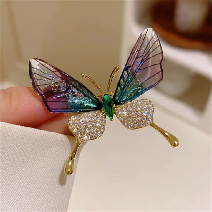 Fashion Acrylic Flying Butterfly Wings Brooch For Women Luxury ...