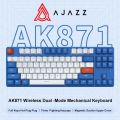 Ajazz Ak871 2.4G Wireless Gaming Mechanical Keyboard 87 Keys Hot-Swappable Bluetooth Keyboard PBT Keycaps for Game Laptop Pc. 