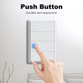 Matter WiFi Smart Push Button Switch 1-4 Gang US No Neutral Wire Homekit Siri Voice Control Work with Tuya Alexa  Home. 
