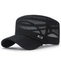 New Iron Label Full Net Breathable Flat Cap For Men Casual Breathable Shade For Summeroutdoor Leisure Sunscreen Hat For Women. 