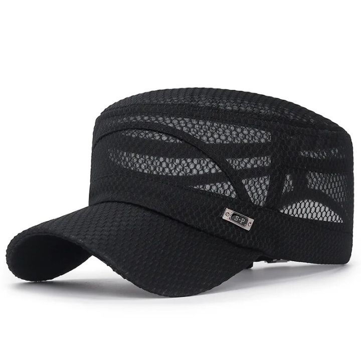 New%20Iron%20Label%20Full%20Net%20Breathable%20Flat%20Cap%20For%20Men%20Casual%20Breathable%20Shade%20For%20Summeroutdoor%20Leisure%20Sunscreen%20Hat%20For%20Women%20-%20Image%206