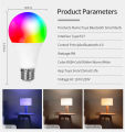 AC 220V 110V Tuya Smart Bluetooth LED Light Bulb E27 9W RGB Lamp APP Control Dimmable Lampada Timer Function Color Changeable. 