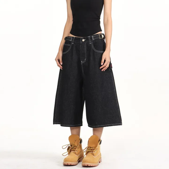 2026%20Summer%20American%20Retro%20Denim%20Cropped%20Pants%20for%20Men%20and%20Women%20Street%20Loose%20Wide-leg%20Shorts%20Y2K%20Hip-hop%20Street%20Dance%20Pants%20-%20Image%203