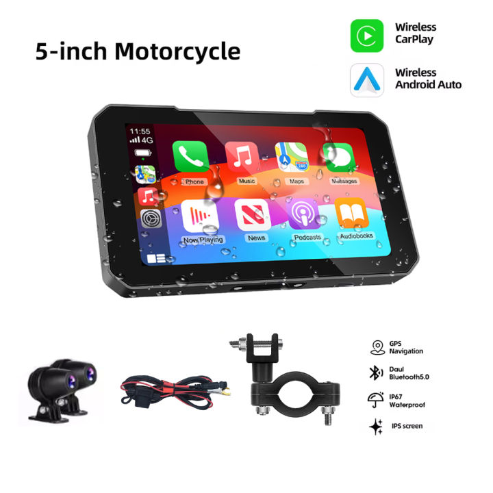 5INCH%20Screen%20Motorcycle%20CarPlay%20Screen%20Support%20Dual%20Camera%20Record%20with%20Wireless%20CarPlay%20and%20Android%20Auto%20IP67%20Waterpr%20-%20Image%207