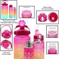 Best Quality Set of 3 Plastic Water Bottles (1900ml/850ml/280ml) with Motivational Time Marker, Leakproof Durable Non-Toxic Sipper Water bottle for office, School Gallon Water bottle for gym (Multi, As per color availability). 