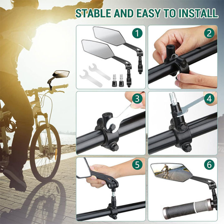 1pc/1pair%20Bike%20Rear%20View%20Mirror%20Reflector%20Adjustable%20Rotatable%20Handlebar%20Mirror%20Clear%20Rearview%20Electric%20Scooter%20Cycling%20Bicycle%20-%20Image%203