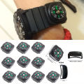 10pcs/lot Mini Wristband Compass Portable Detachable Compass Outdoor Camping Hiking Travel Emergency Survival Navigation Tool.