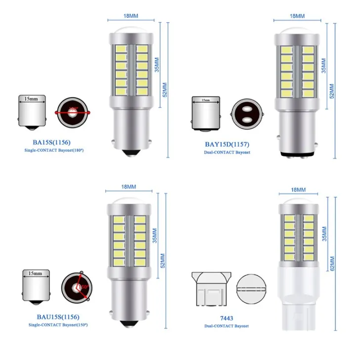 2pcs%20PY21W%20P21%205W%201156%20Ba15s%201157%20Bay15d%2033%20SMD%20Led%20Car%20Flash%20Brake%20Bulbs%20Lights%20Reverse%20Parking%20Lamps%20-%20Image%205