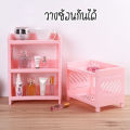 Thetime99 Shelf, Shelf, Plastic Shelf, 2-Tier Shelf, Shelf on the Table, Easy to Assemble, Square Shape. 