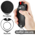 Pepper Spray Pouch PU Leather Pepper Spray Holster Mini Portable Top Flap Pepper Spray Holder Self Defense Spray Keychain.