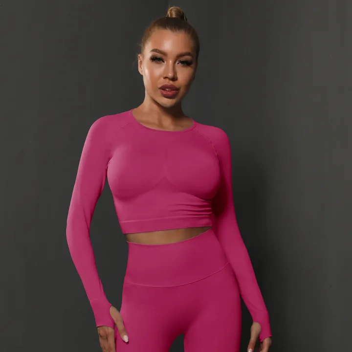 2Pcs%20Women%20Sets%20Energy%20Seamless%20Gym%20Suits%20Bubble%20Butt%20Sports%20Pants+Long%20Sleeve%20Shirts%20Push%20Up%20Running%20Sets%20Tracksuits%20Tights%20Set%20-%20Image%204