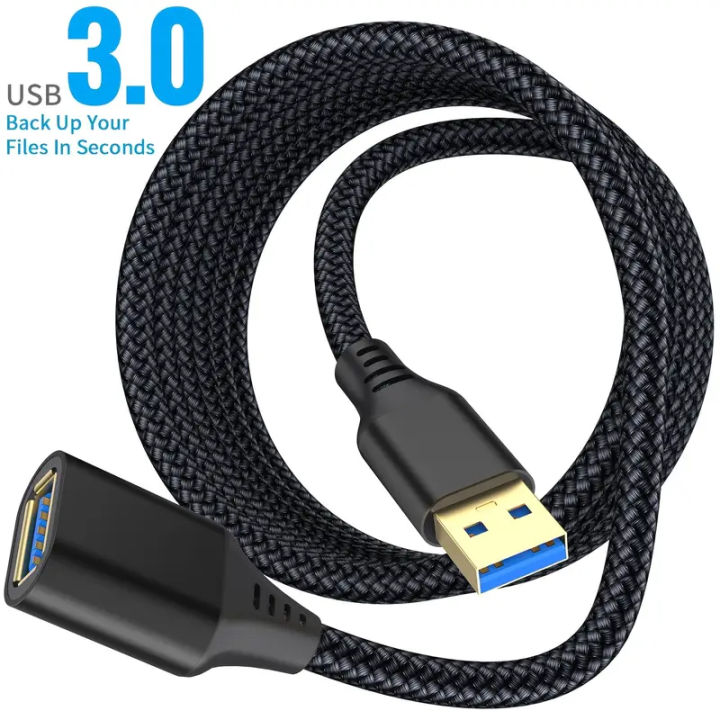 Nylon USB Extension Cable USB 3.0 Extension Cable Male To Female Cable High Data Transfer Rate Compatible With Webcam & Printer