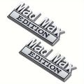 2PCS Mad Max Edition Emblem Sticker Badge Fender Funny Decals Car Truck Replacement Door for Universal Vehicle SUV Motorcycle.