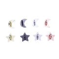 Cosmic Charm Phone Holder; Adhesive Metal Moon Star Bow Ring Stand with Hook Buckle. 