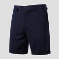 Summer 100% Cotton Solid Dress Shorts Men High Quality Casual Business Social Elastic Waist Men Shorts Lightweight Beach Shorts.