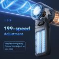 Portable Handheld Turbo Fan 199Gear Strong Wind Speed LED Digital Display 135°Foldable Outdoor 3-in-1 Handheld Fan 8000mAh F5PRO.