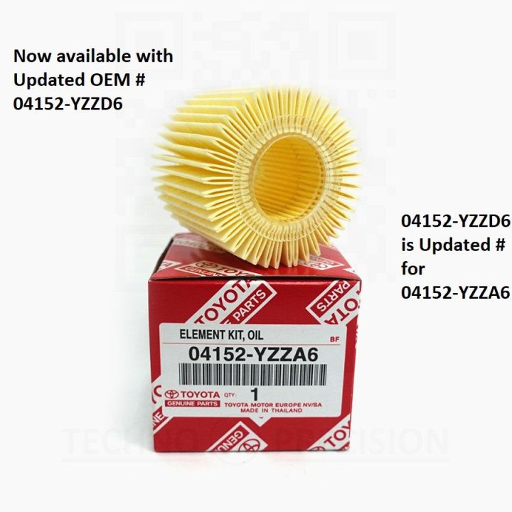 Genuine OEM Oil Filter - 04152-YZZA6 / 15613-YZZA6 04152-YZZD6 for Toyota Vitz Coroll* Gli Grande Prius, Passo