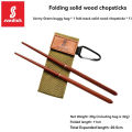 Outdoor Solid Wood Chopsticks with Storage Portable Bag, Camping Tableware Travel Portable Folding Chopsticks. 
