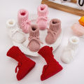 1Pair Newborn Knitted Baby Knee-Length Socks 0-12M Bows Princess Girls Stockings Autumn Winter Handmade Ankle Sock Infant Ch.