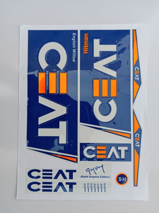 New 3D 2024 Latest CEAT Blue Edition Top Quality Cricket Bat Sticker For Professional Players