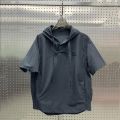 Summer Thin Breathable Sunscreen Men Hooded Short Sleeve Top And Shorts Two Piece Set  Hoodie Suits Casual Loose Outfits Outwear. 